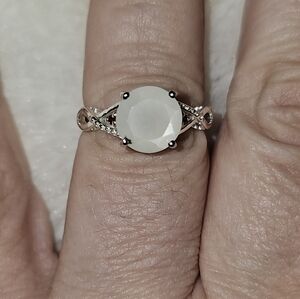 FINAL SALESz 7.25, Moonstone, Cubic Zirconia & Imitation Red Diamond Accents NWT